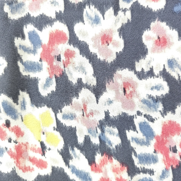 LOFT Dark Grey Floral Long Sleeve Top- Small - Picture 3 of 6